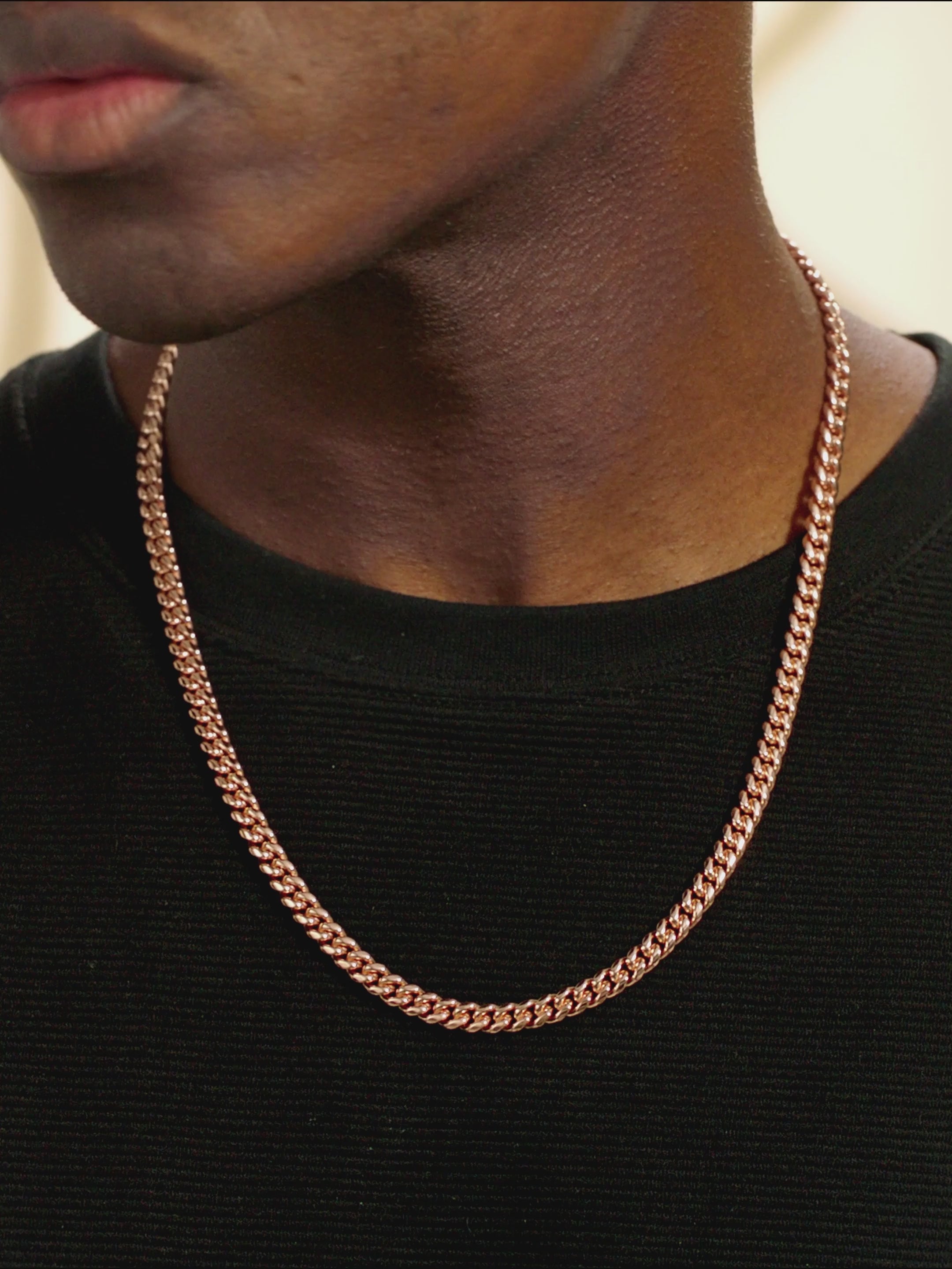 Cuban Link Chain -5MM - Rose Glod